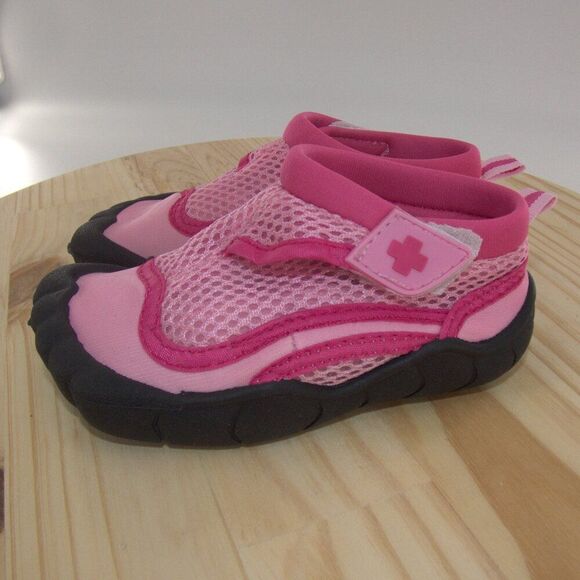 Lifeguard Pink Toddler Rubber Bottom Swim Water Shoes Size 7/8 - Picture 3 of 7